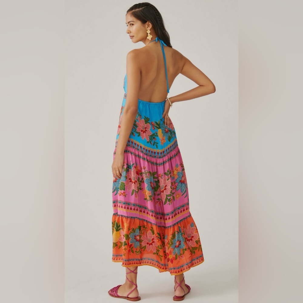 ‼️RARE‼️🎸Farm Rio x Anthropologie🎸🔥NWT🔥Floral Midi Dress— Size XS - Picture 2 of 13